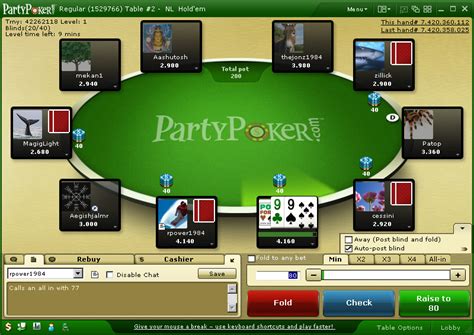 party poker casino login